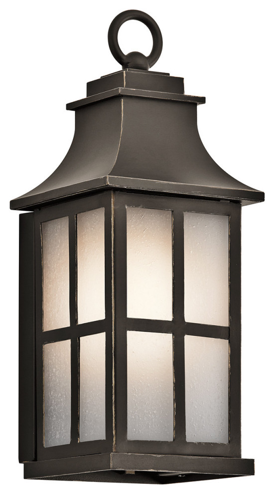 Kichler Old Bronze And Clear Water Glass Exterior Wall Light