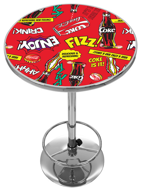 Coca Cola Chrome Pub Table, Pop Art - Contemporary - Indoor Pub And Bistro  Tables - by Trademark Global | Houzz