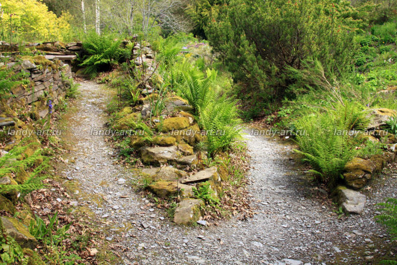 Использование сыпучих материалов в саду.