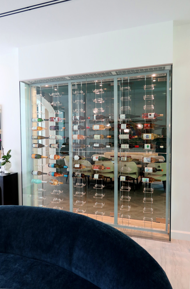 Design ideas for a modern wine cellar in Miami.