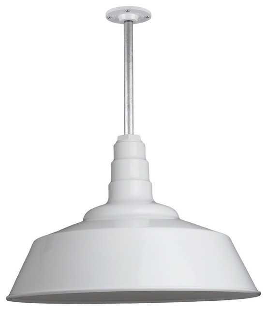 Barn Lighting 20 Pendant With Rigid Stem Farmhouse Outdoor Barn Lighting 20 Pendant With Rigid Stem White