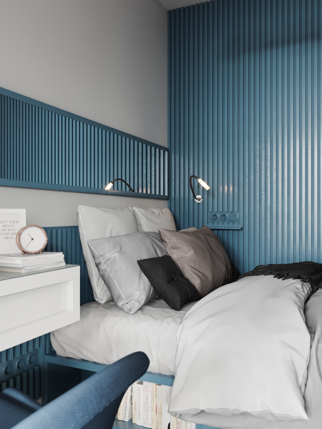 Квартира для Молодой пары.Синее настроение.