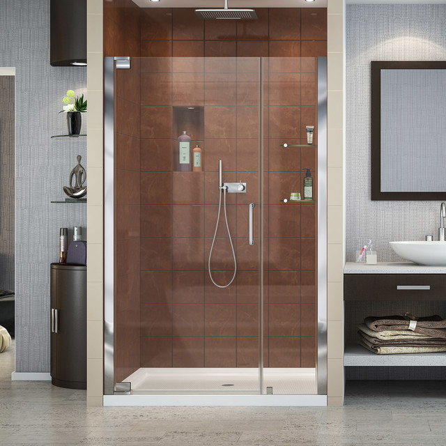 Elegance 46 48 W X 72 H Frameless Pivot Shower Door Contemporary Elegance 46 To 48 Frameless Pivot Shower Door Clear 3 8 Glass