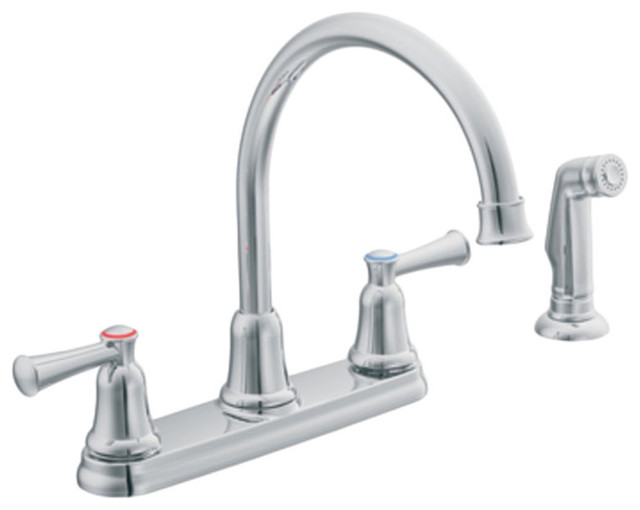 Moen Cfg Ca41613 Capstone 2 Handle Kitchen Faucet With Side Spray Chrome