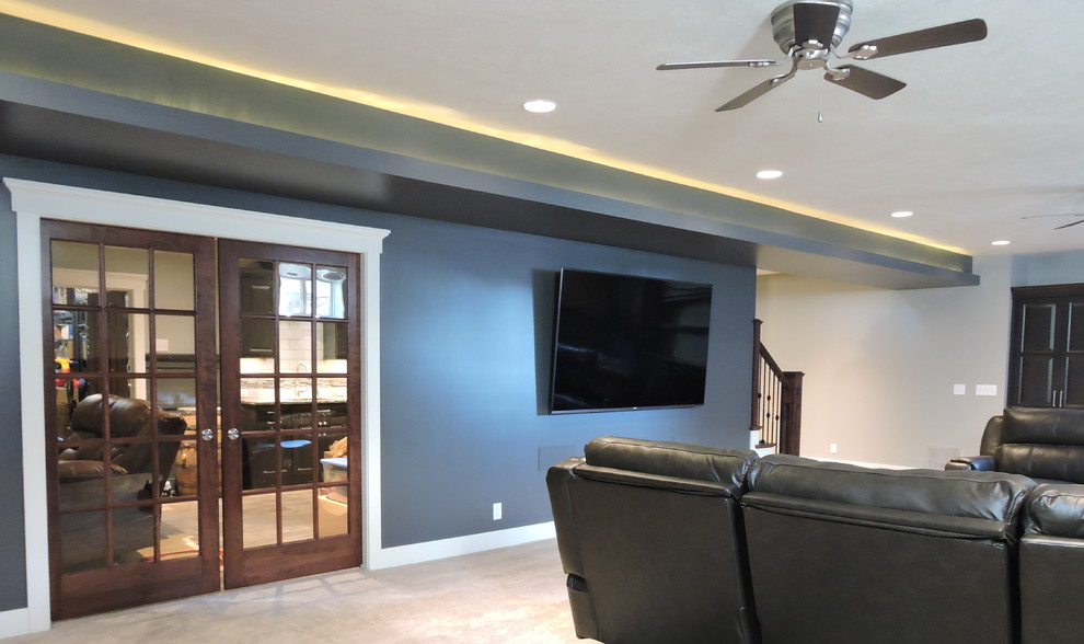 Example of a transitional look-out basement design