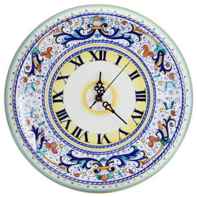 Ricco Deruta, Round Wall Clock - Mediterranean - Wall Clocks - by ... Ricco Deruta, Round Wall Clock - Mediterranean - Wall Clocks - by ...