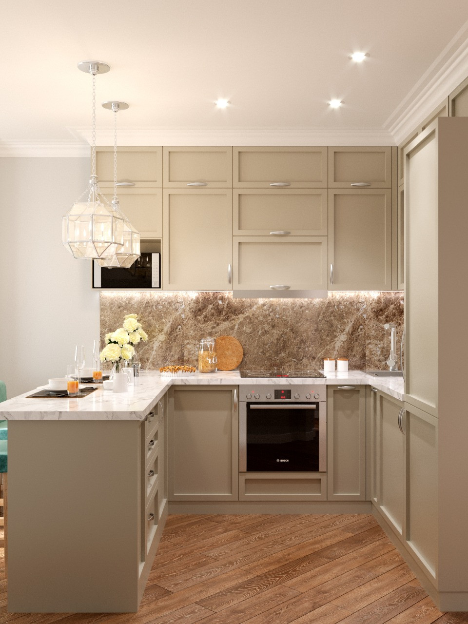 Лед и пламень. Кухня-Гостиная.