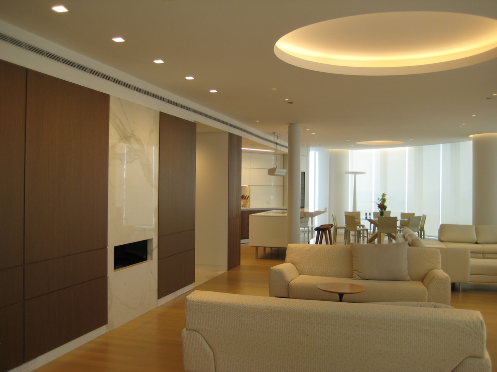 Inspiration for a modern living room remodel in Chicago