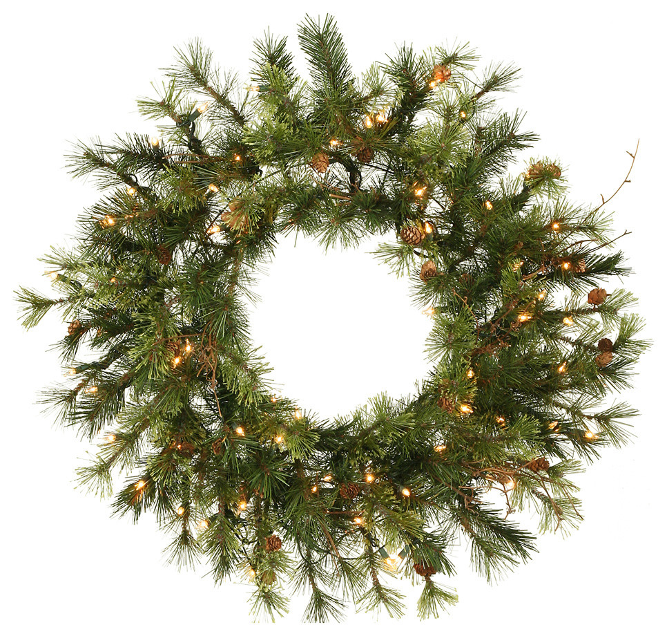 Vickerman Mixed Country Wreath, 50 Warm White LED, 24"