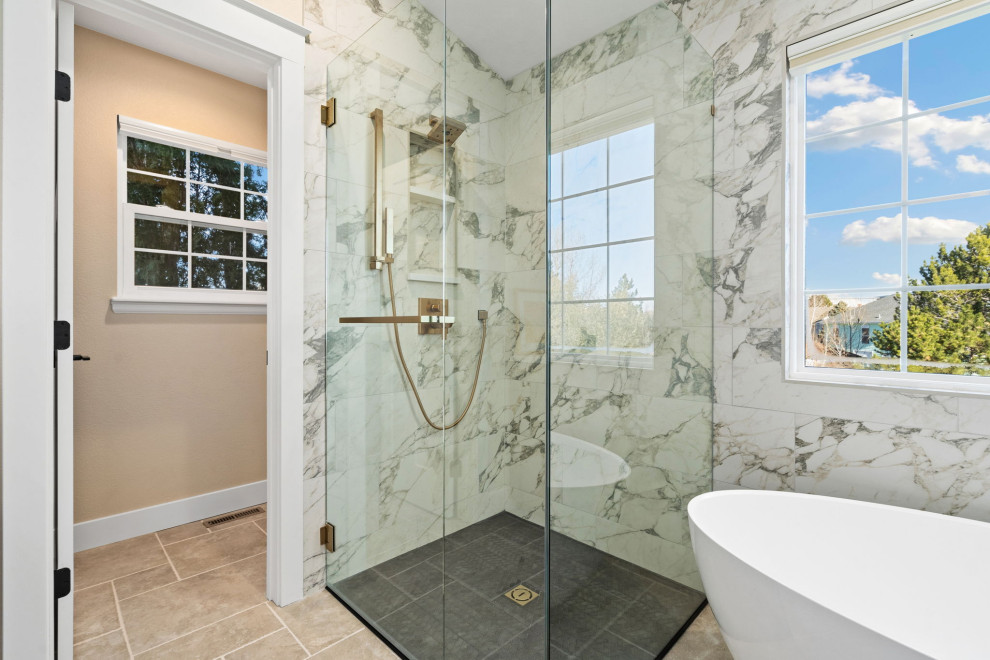 Inspiration for a transitional bathroom remodel in Denver