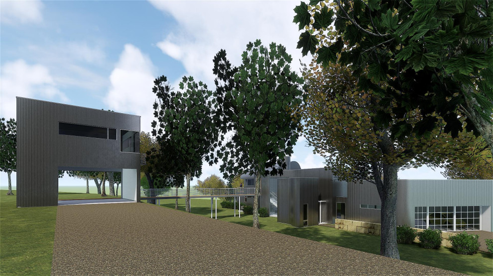 Example of a mid-sized urban home design design in Austin
