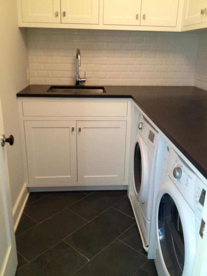 This is an example of a traditional laundry room in Bridgeport.