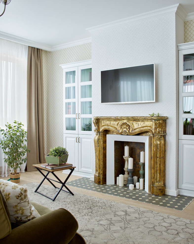 Inspiration for a transitional living room in Other.