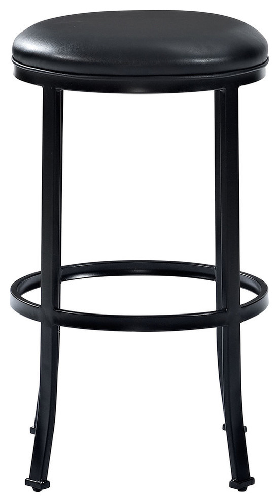 Crosley Windsor Counter Stool, Black With Black Cushion, 30