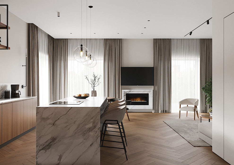 Дом с мансардой в современном стиле