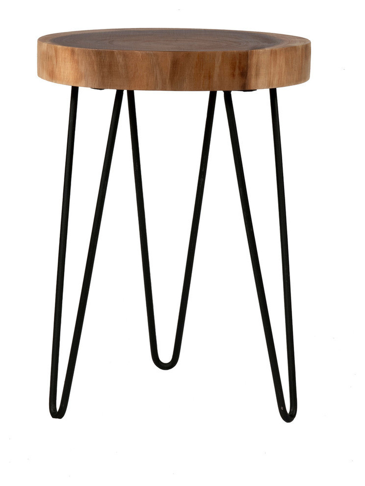 teakwood round accent table