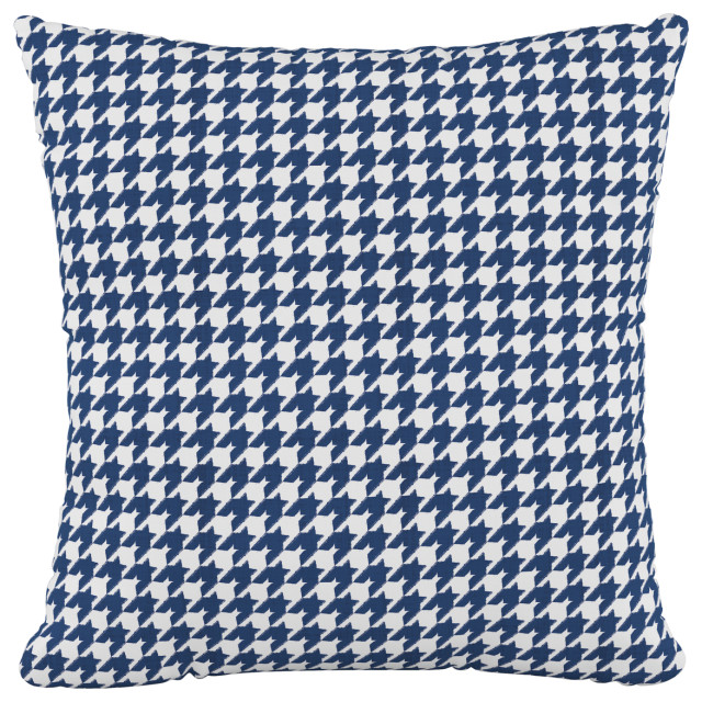 18" Decorative Pillow Polyester Insert, Chunky Houndstooth Navy