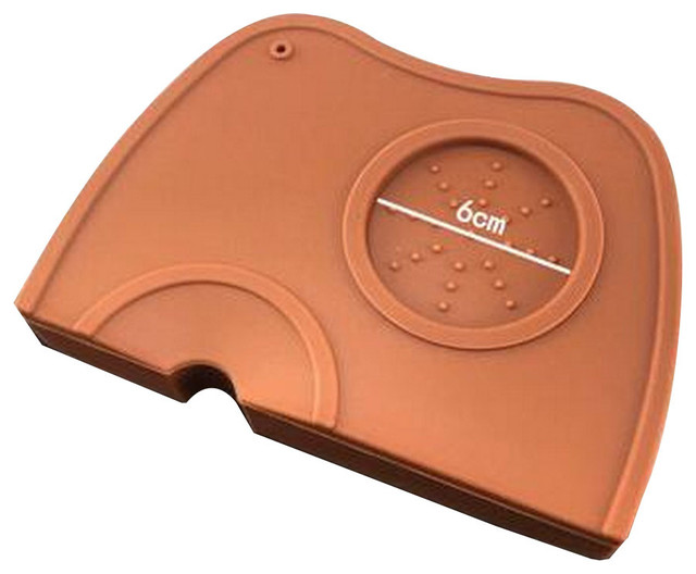 Silicone Rubber Coffee Espresso Tamping Mat Corner Mat Pad, Brown Modern Coffee And Tea