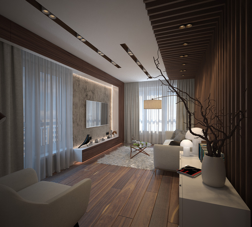 дизайн-проект гостиной в стиле контемпорарии