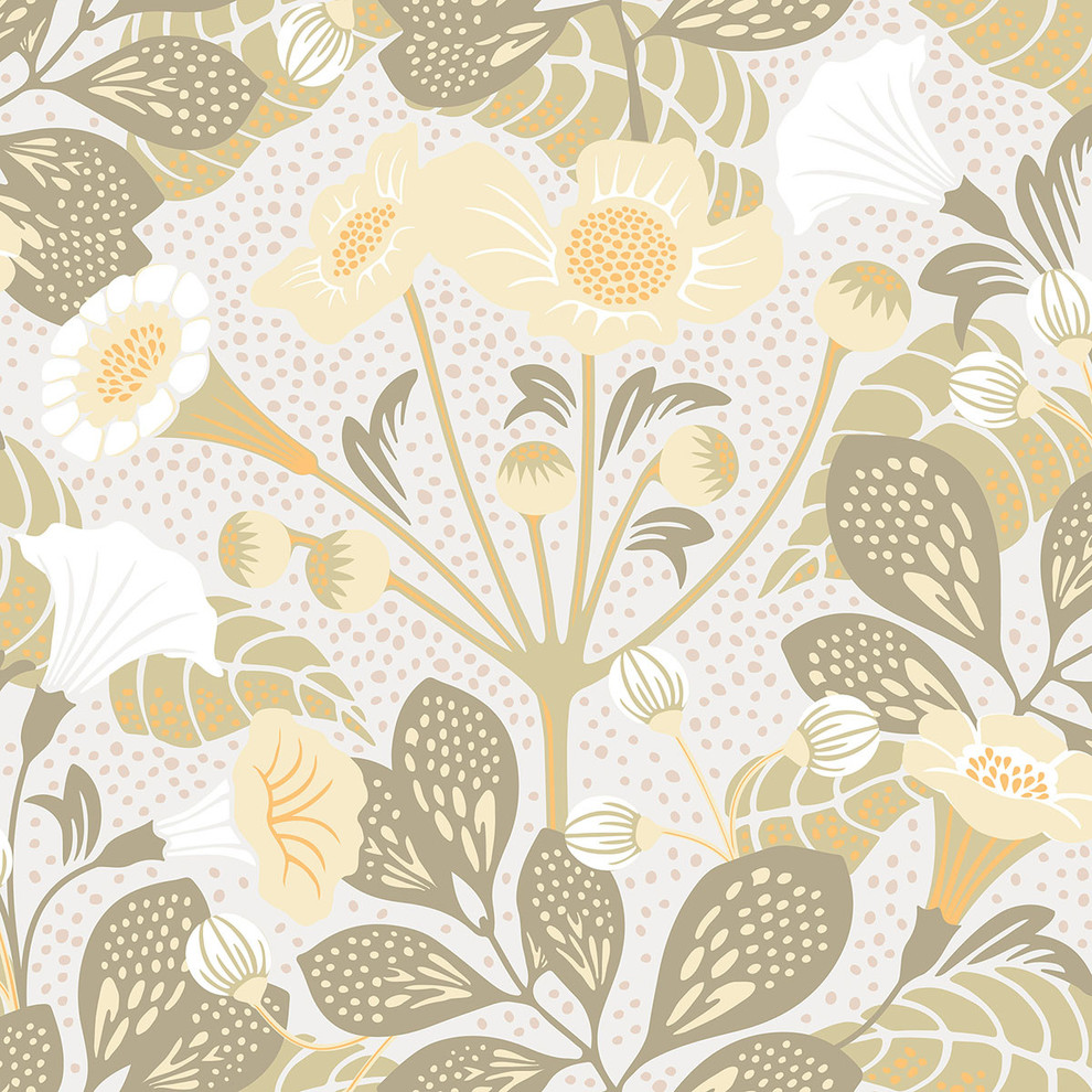 Contemporary Whimsical Floral Wallpaper - Contemporary - Wallpaper - by