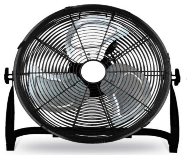 14 Jet Black Three Speed Adjustable Tilt Portable Floor Fan