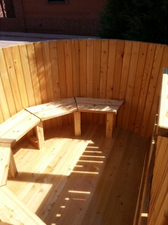 Уличная купель с печкой