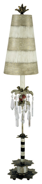 Traditional Style Table Lamp, Cracked Putty Finish
