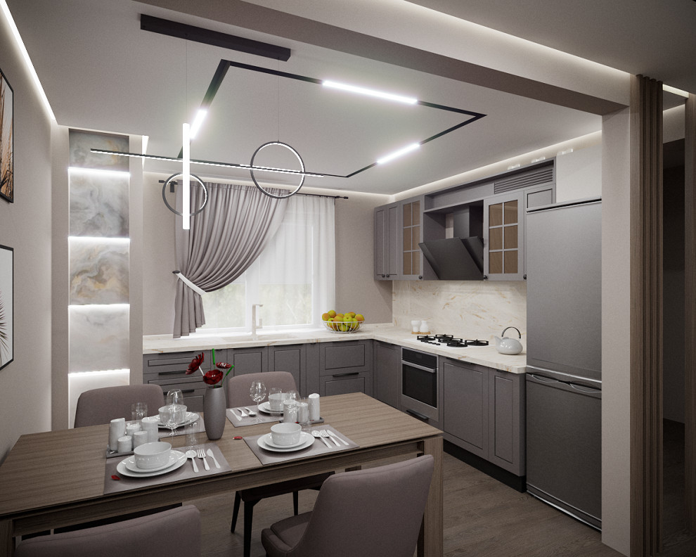 Гостиная + кухня