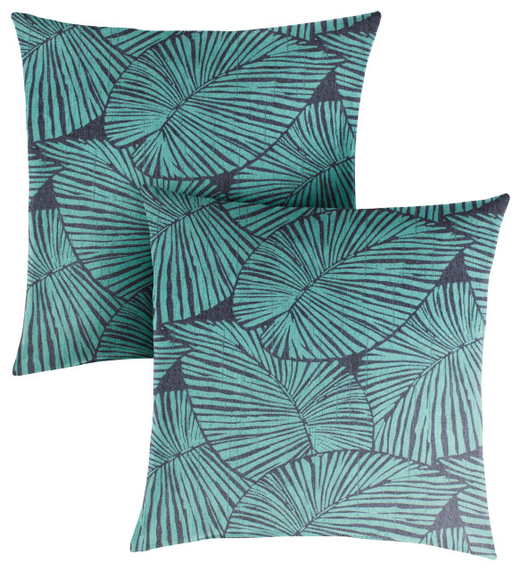 Blue Tropical Outdoor Pillow Set Tropical Outdoor Cushions And Pillows by Sorra Home Houzz