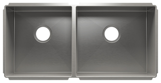 J7 Undermount Sink With Double Bowl, Stainless Steel 16 Gallon, 35.5"x17.5"x10"