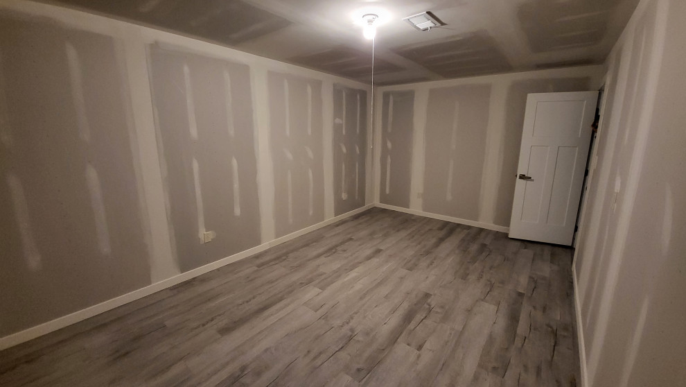 frame hang a finish and flooring basement