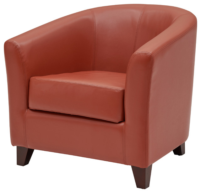 Hayden Bonded Leather Tub Chair - Transitional - Armchairs And Accent ...