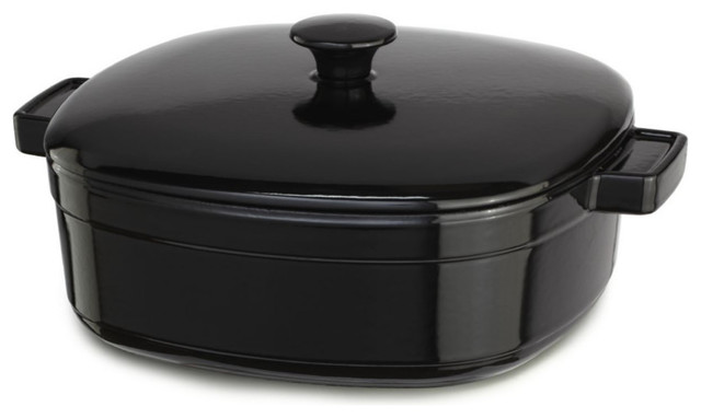 KitchenAid KCLI60CROB Onyx Black Cast Iron 6-Quart Casserole Dish with Lid