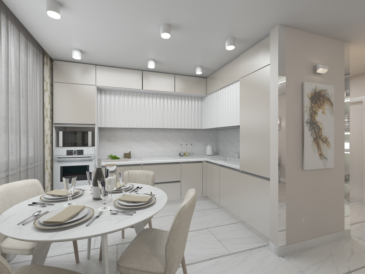 Современный интерьер в светлых тонах