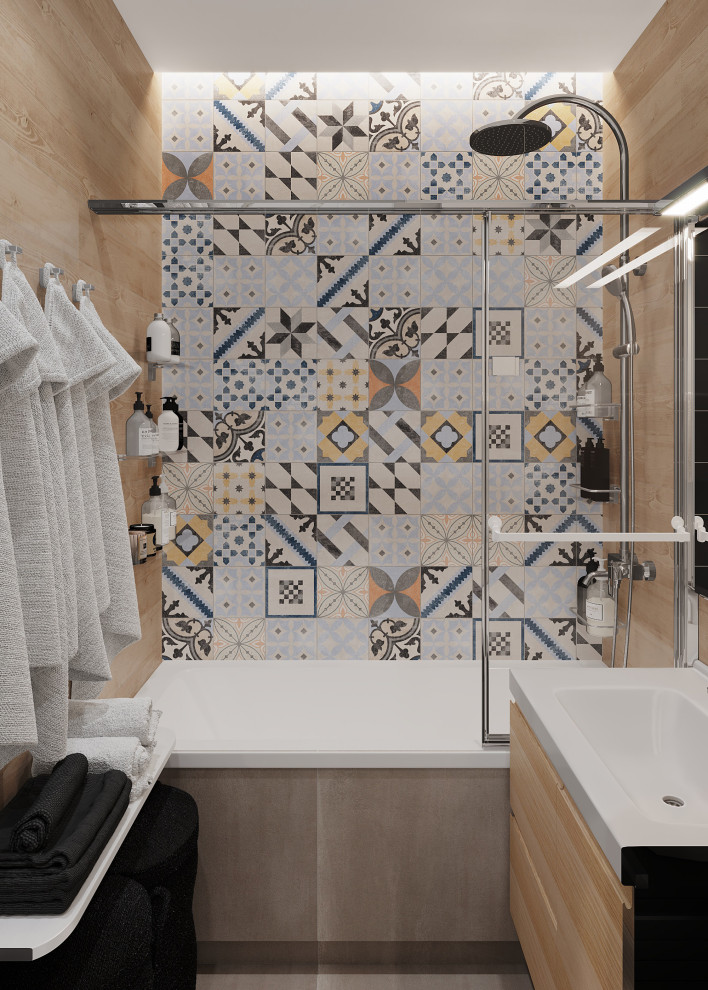 Интерьер в природной гамме для семьи с двумя детьми