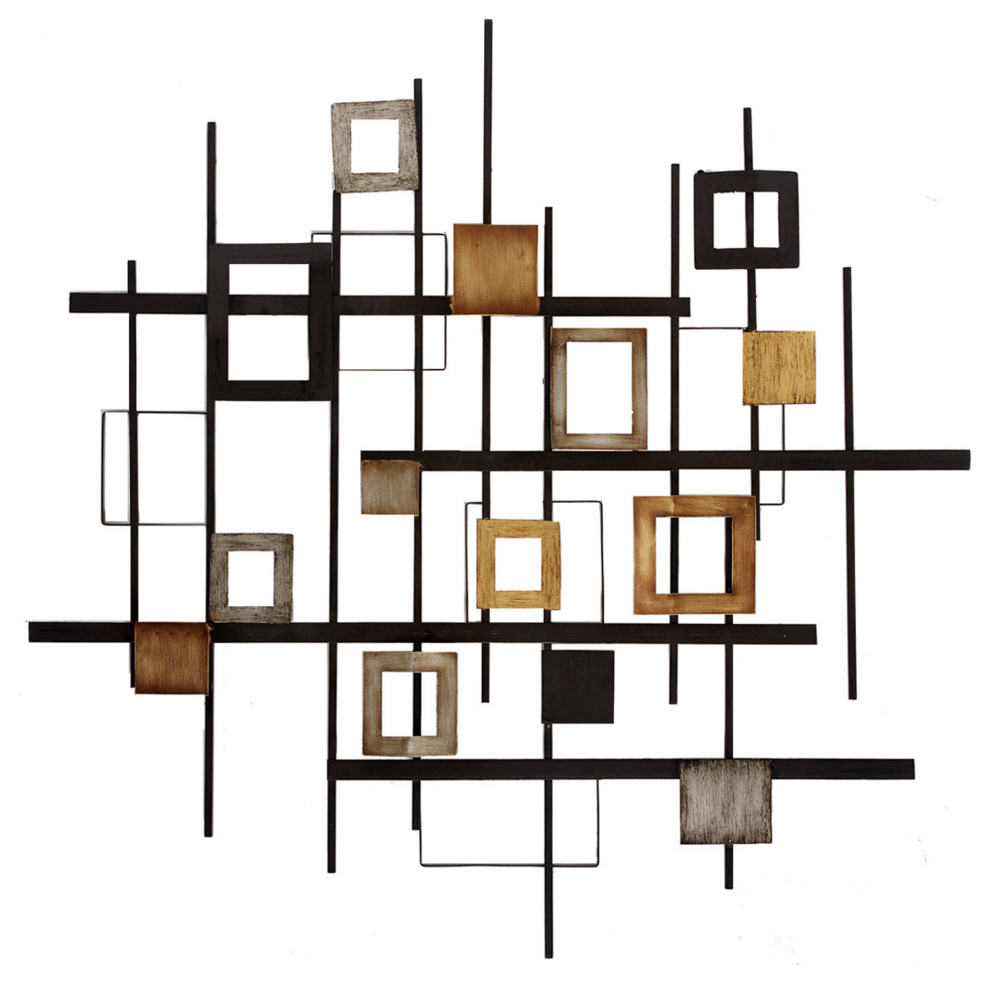 31"x31" Metal Abstract Contemporary Metal Wall Art by HomeRoots