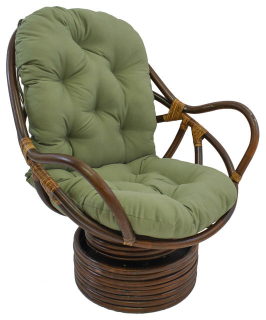 48"x24" Solid Twill Swivel Rocker Cushion Contemporary Seat