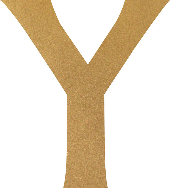 Upsilon, Gold Metallic, Greek Letter Decal, 14"x15" Contemporary Wall Decals by Oopsy