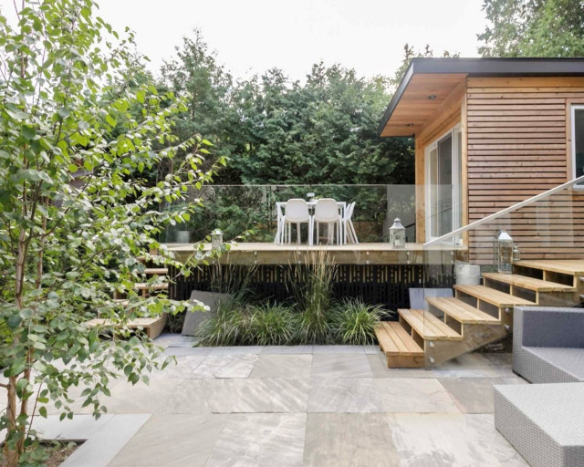Toronto Backyard contemporary-terrace