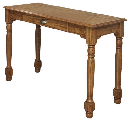 Country Solid Oak Office Computer Desk Traditional Desks And