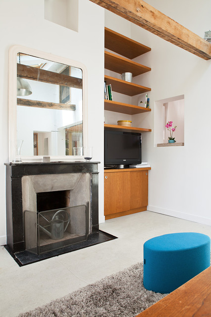 Loft &agrave; Bastille contemporary-vardagsrum