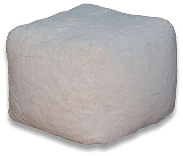 Sands Michael Anthony Faux Fur Pouf - Floor Pillows And Poufs Houzz