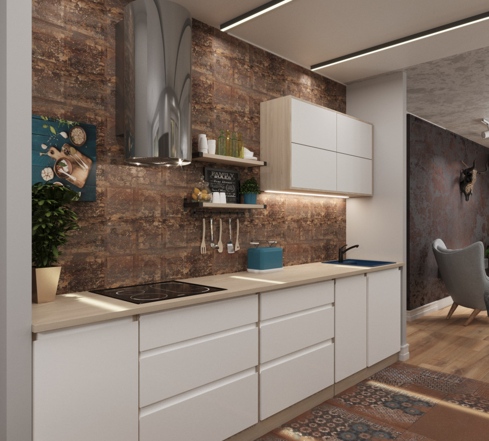 Кухня-гостиная в стиле лофт