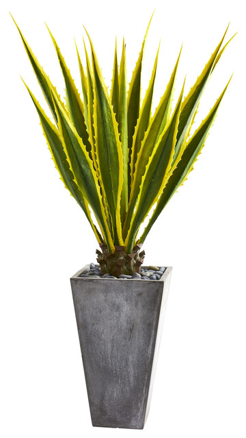 5' Agave Artificial Plant in Gray Planter