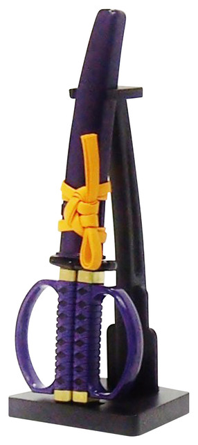 Samurai Sword Scissors With Stand And Case, Purple