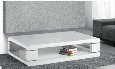 Armen Living 802D Rectangle White Lacquer Coffee Table