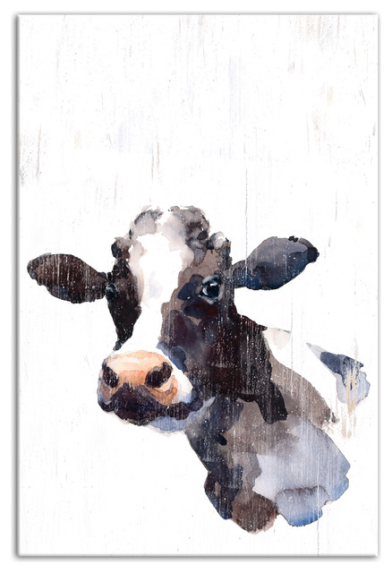 Watercolor Cow 24X36 Canvas Wall Art - Farmhouse - Prints And Posters - By Designs Direct | Houzz