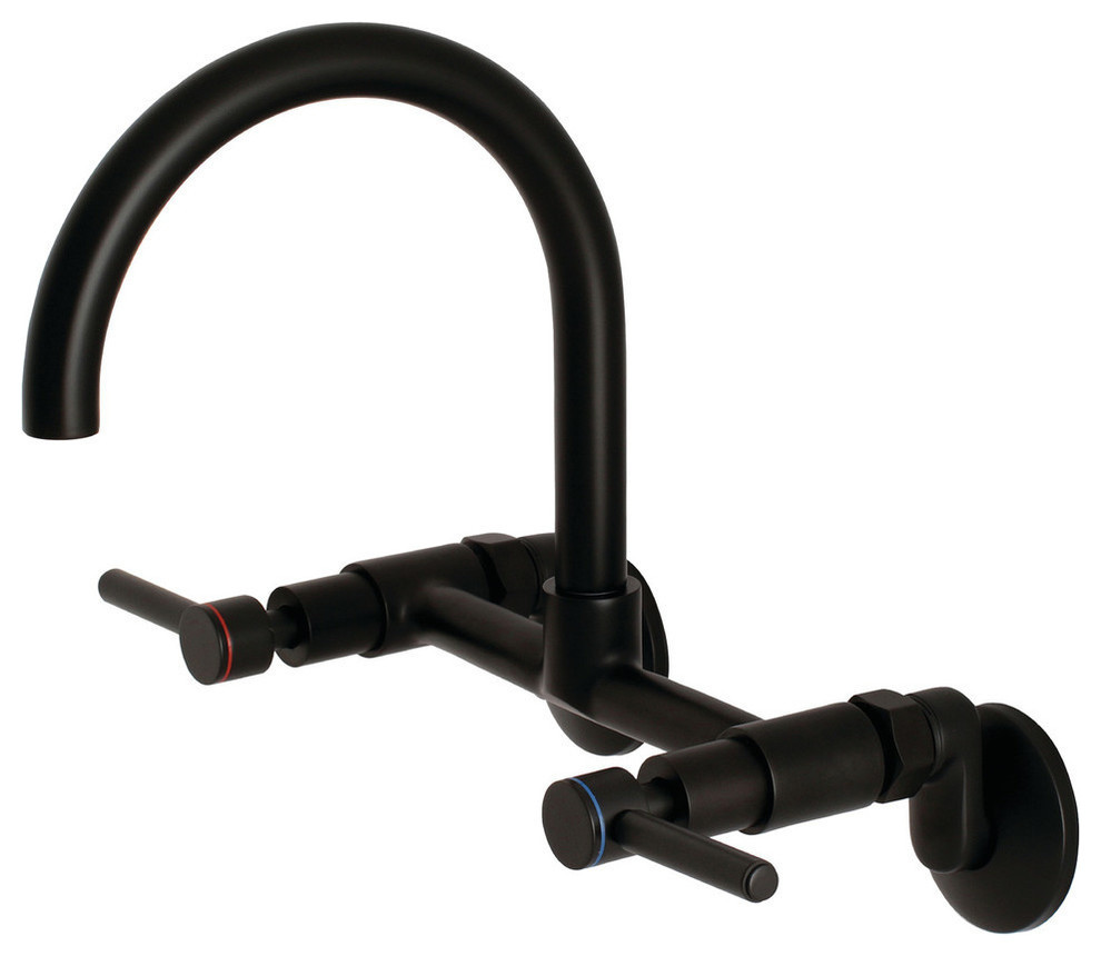 Kingston Brass TwoHandle Wall Mount Kitchen Faucet, 71/16" in Spout