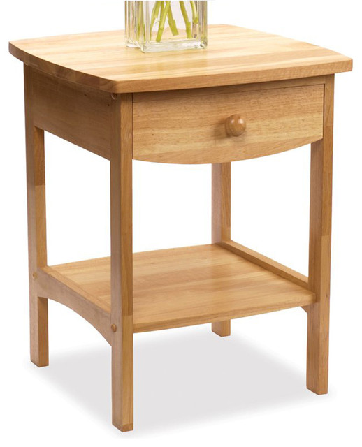 Winsome Wood Curved End Table/Night Stand With 1-Drawer