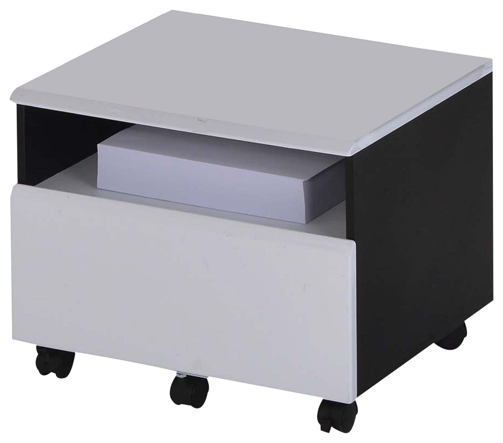 Wooden File Cabinet With Caster Wheels Black And White Contemporary Filing Cabinets By Benzara Woodland Imprts The Urban Port